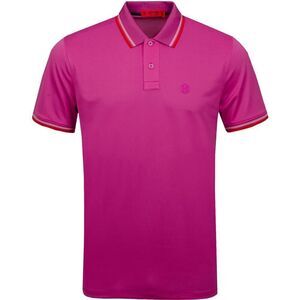 G/FORE Men's Tipped Tech Pique Polo Shirt Short Sleeve Rose Violet Medium